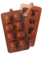 luyou 1pcs hippo lion bear shape silicone mold jelly chocolate soap cake decorating diy kitchenware silicone bakeware cl140