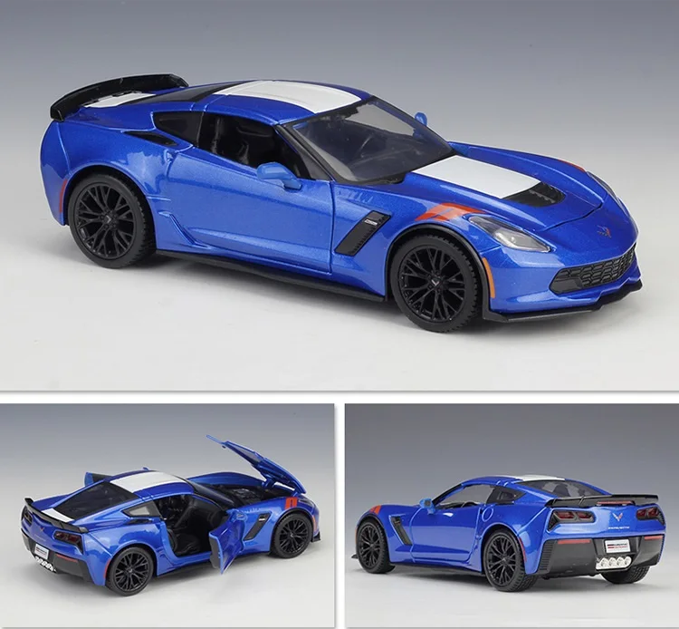1:24 Maisto Corvette Grand Sport Серый/Синий литой модельный автомобиль