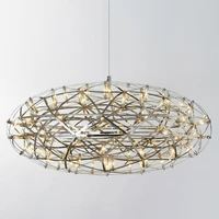 post modern stainless steel spark oval ball led chandeliers creative fixture norbic home deco living room bedroom chandeliers