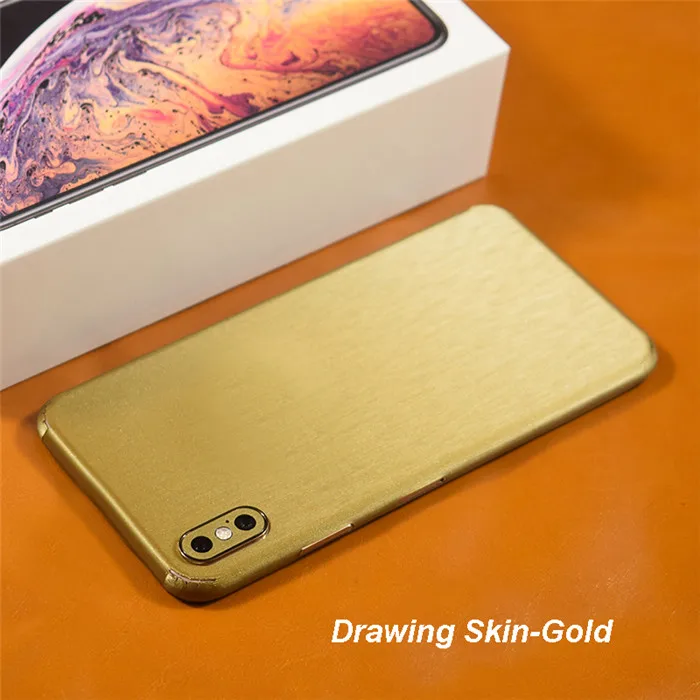 Drawing Gold 3D карбоновая пленка для телефона наклейка для iPhone XS MAX XR X 8 Plus 7 6 6S Plus прозрачная задняя наклейка - Цвет: Drawing Gold