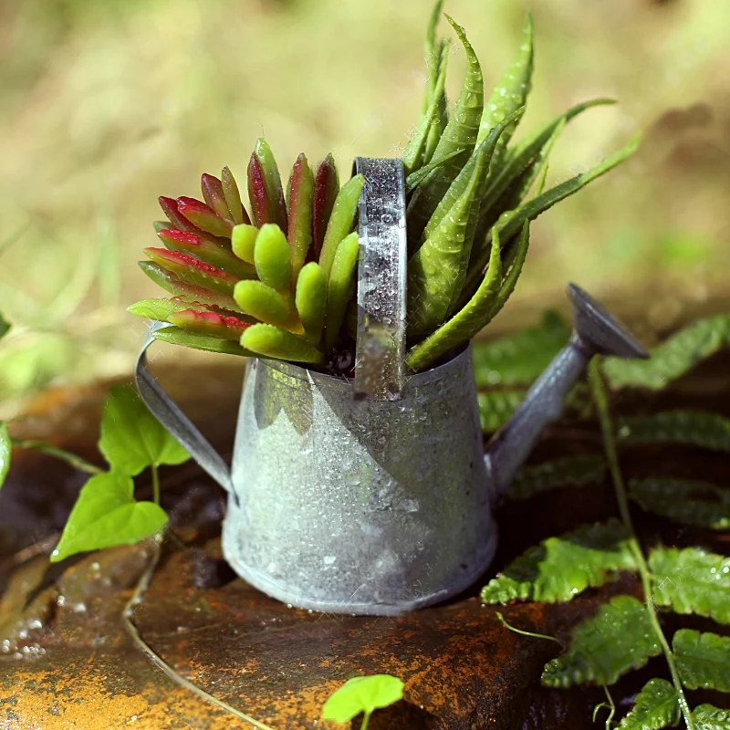 Миниатюрный винтажный Металлический горшок для полива молока ваза мини хранения