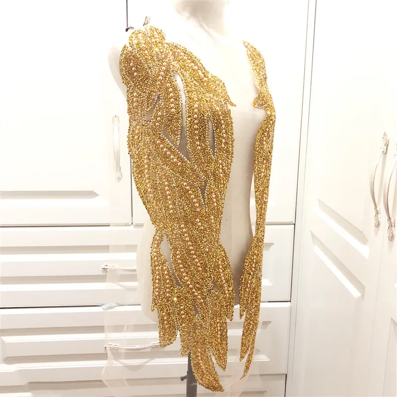 1 пара три цвета большой лист ремесло бисер мотив стразы украшение железо нашивки