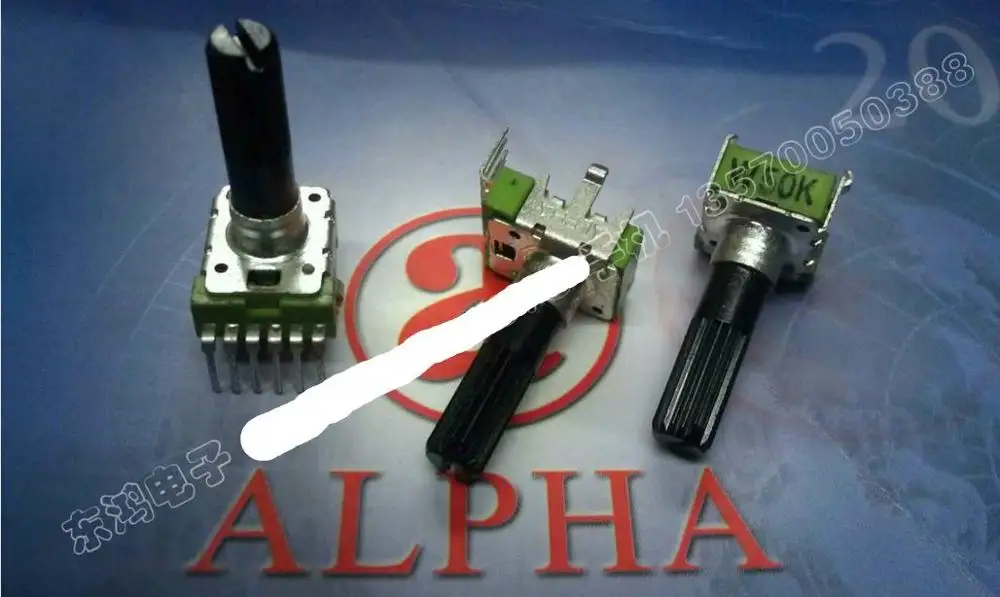 

2PCS/LOT Taiwan ALPHA RK12 type potentiometer W50K with midpoint 23MM axis