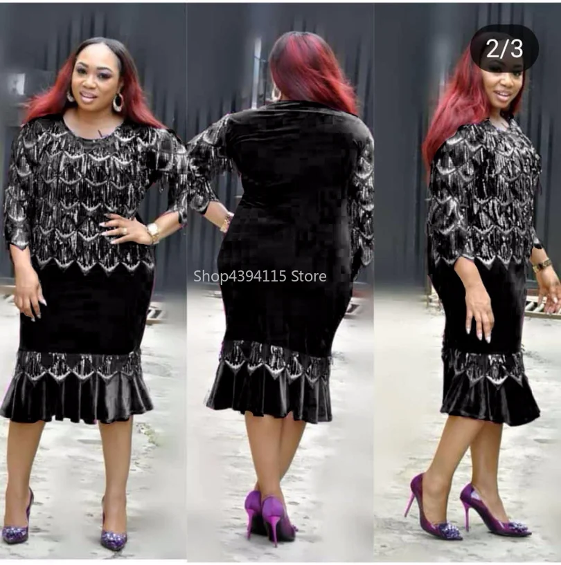 Новый стиль африканская женская одежда Дашики модное бархатное платье с