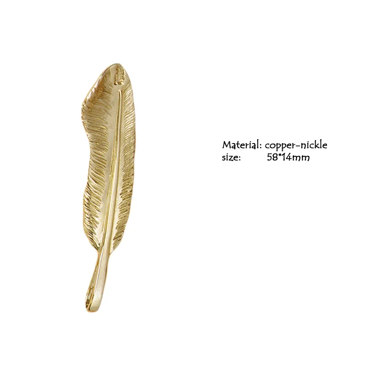 

3pcs pack COPPER-NICKLE leaf charm 58mm long 15mm wide for leather craft keychain diy pendant