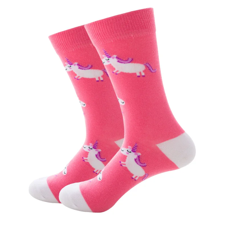 unicorn Новинка, Осень-зима, женские милые Мультяшные носки из чесаного хлопка, забавные счастье кавай, носки для женщин, единорог, пчела, фламинго, модные носки, подарки - Цвет: unicorn