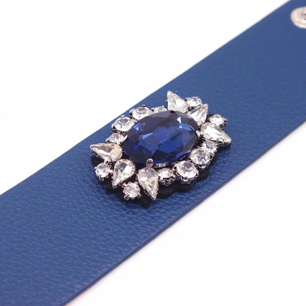 Новый кожаный браслет стразы очаровательный узкий Модный Ювелирный браслет|bracelet