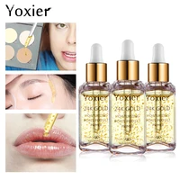 3pcslot yoxier brand makeup base moisturizing essence 24k gold oil control professional matte serum series foundation primer