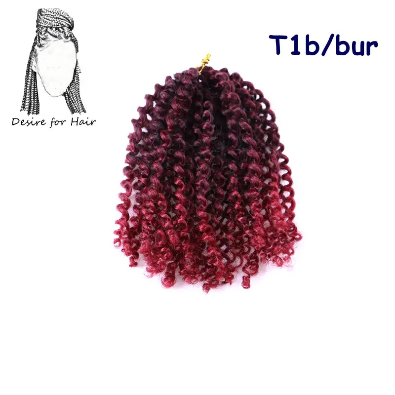 Desire for hair 7packs per lot 8inch 85grams pre crochet kinky curly braids malibob braiding ombre pink purple color |