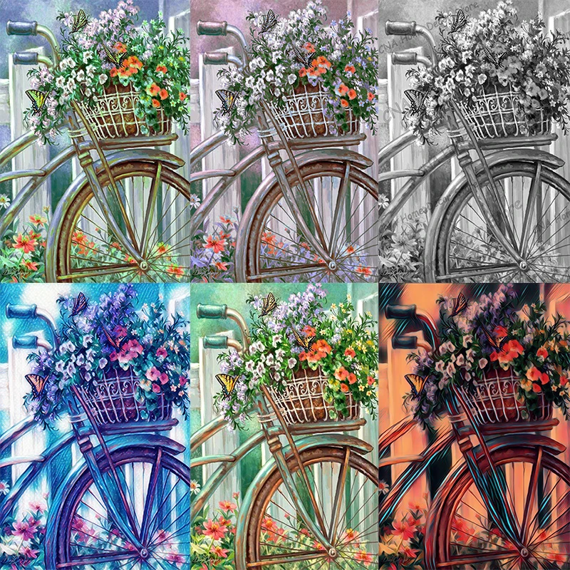 Алмазная 5D картина сделай сам квадратная/круглая вышивка с рисунком велосипеда