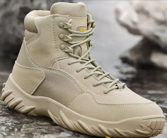 

Мужские ботинки с высоким берцем, светильник амортизирующие тактические ботинки, ботинки для тренировок, альпинизма, зима морские сапоги