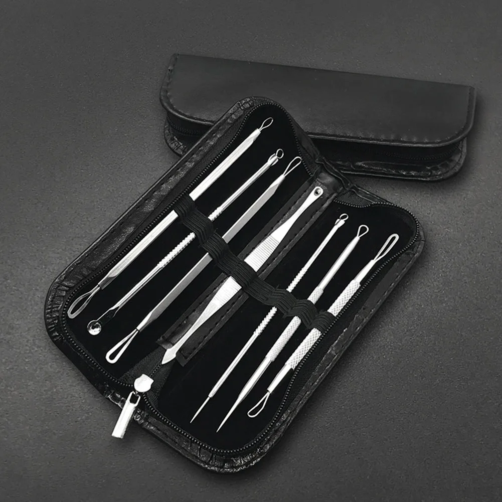 Хит 7 шт./компл. инструмент для удаления угрей угри нержавеющая сталь Comedone прыщи