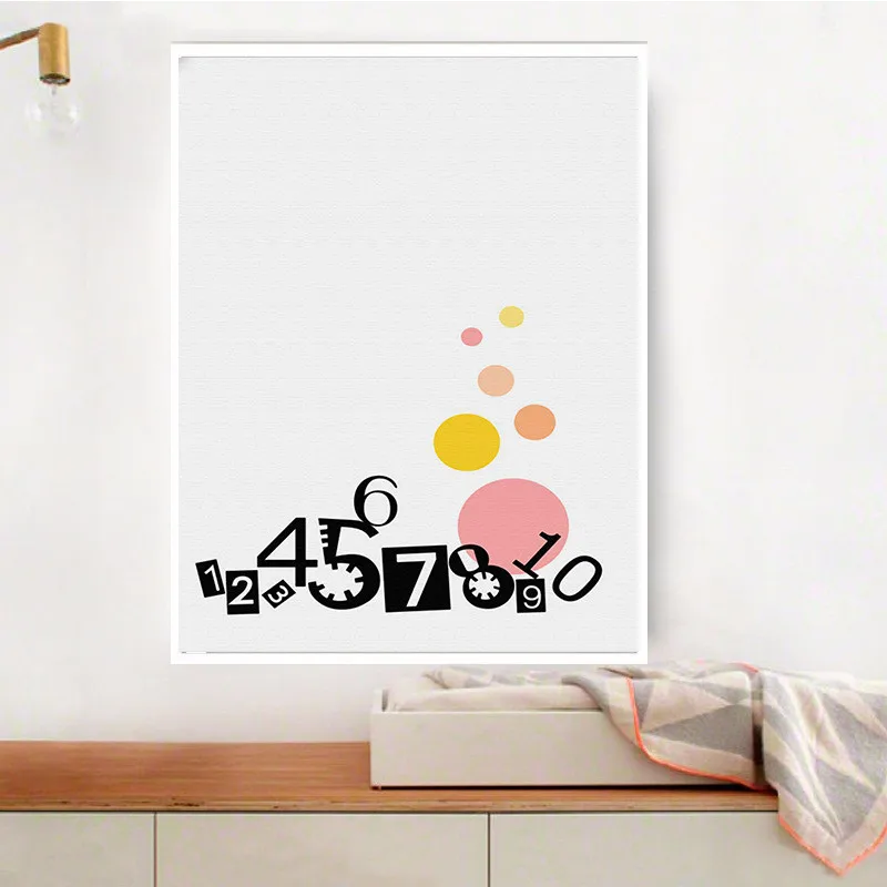 Мультяшные цифровые буквы плакат со львом домашний декор Настенная картина