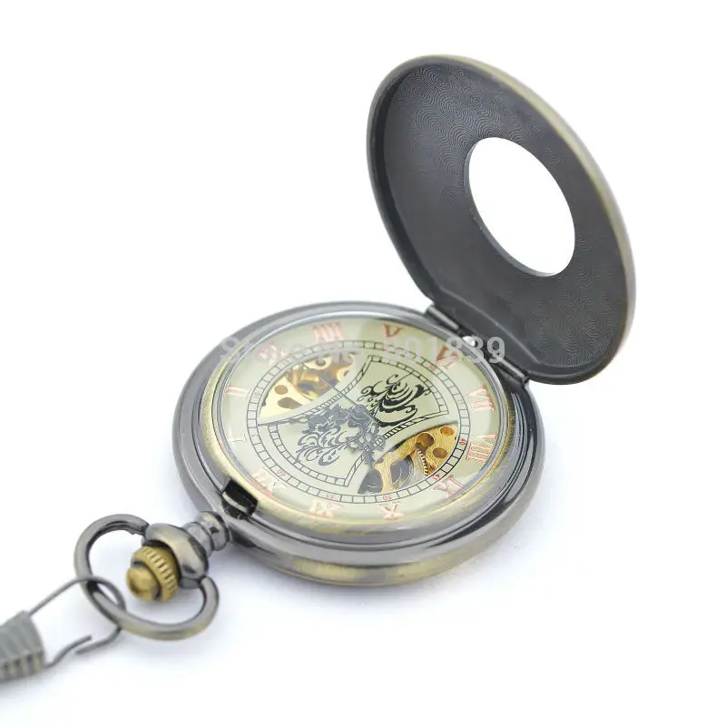 H187 бронзовые мужские часы с каркасом выгравированные ручные механические