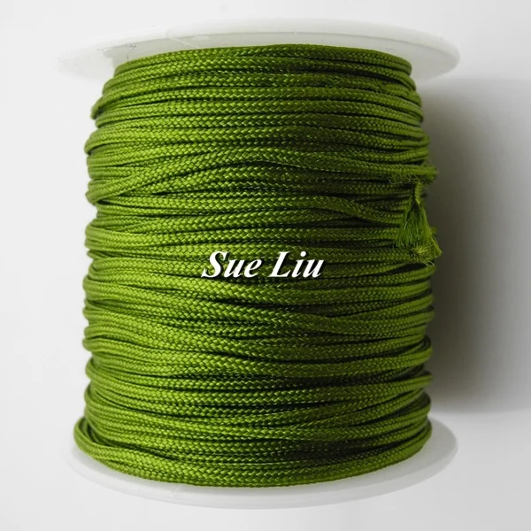 Olive Green LS214 1,5 мм 37-Цвет украшения в виде китайского узелка Бисер нейлоновый шнур NCN15-50yds/катушка - Цвет: Olive Green LS214