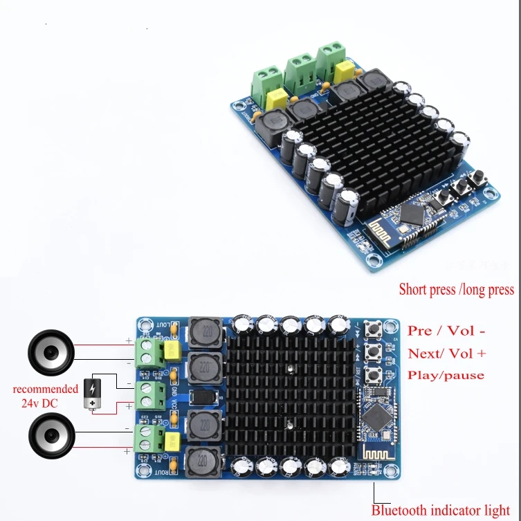 TDA7498 Bluetooth аудио цифровой усилитель мощности плата 100 Вт + CSR8635 4 1 Высокая мощность