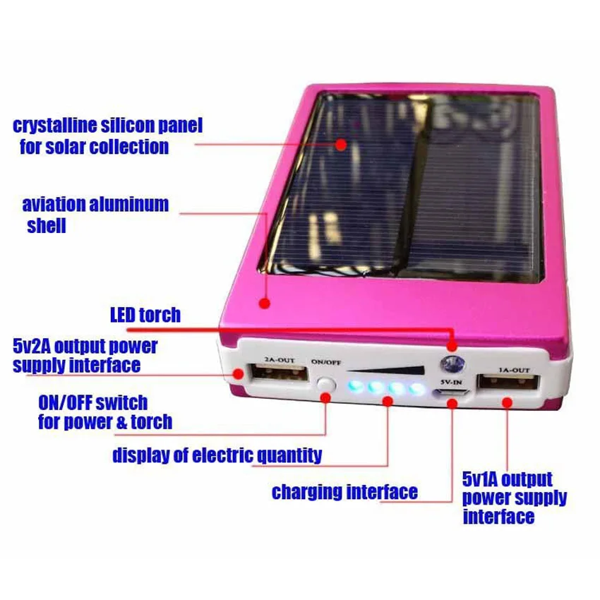 New Power Bank 12000mAh Products Portable Solar LED light External Mobile Phone Battery Charger Backup | Мобильные телефоны и