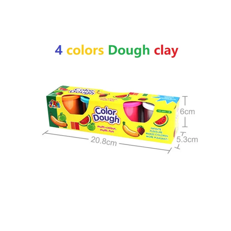 4 colors Детский игровой набор для теста, набор для моделирования пластилина, набор инструментов, сделай сам, дизайнерский комод для волос, модель мороженого, игровой домик, игрушки, 3D подарок - Цвет: 4 colors