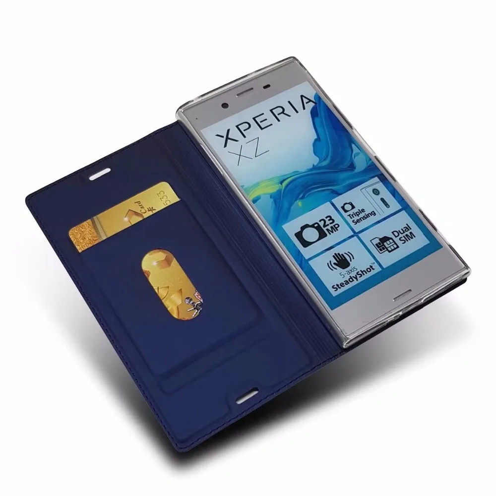 Для Sony Xperia XZ1 компактный раскладной Магнитный чехол Kickstand карта Книга защитный чехол закрытый кожаный чехол