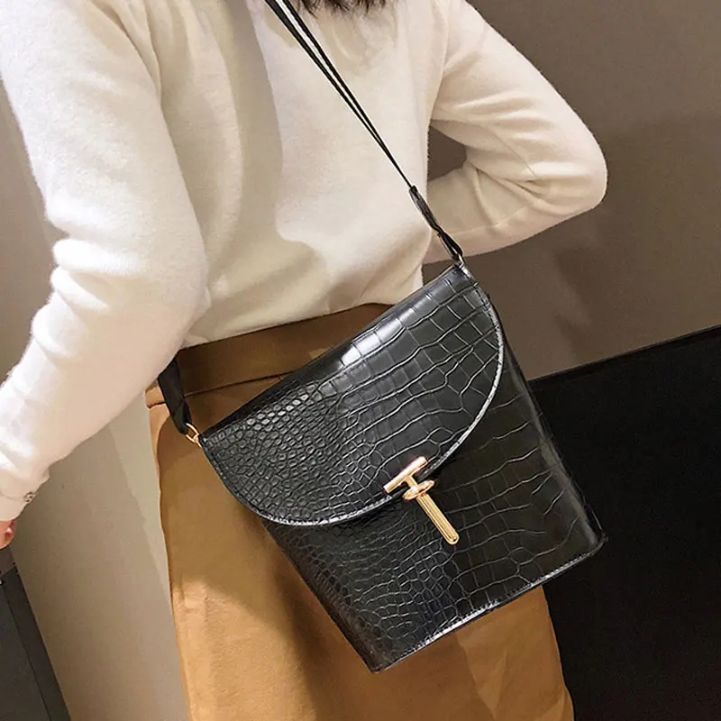 Для женщин кожаная сумка для 2018 широкий плечевой ремень Крокодил сумки Дамы Crossbody