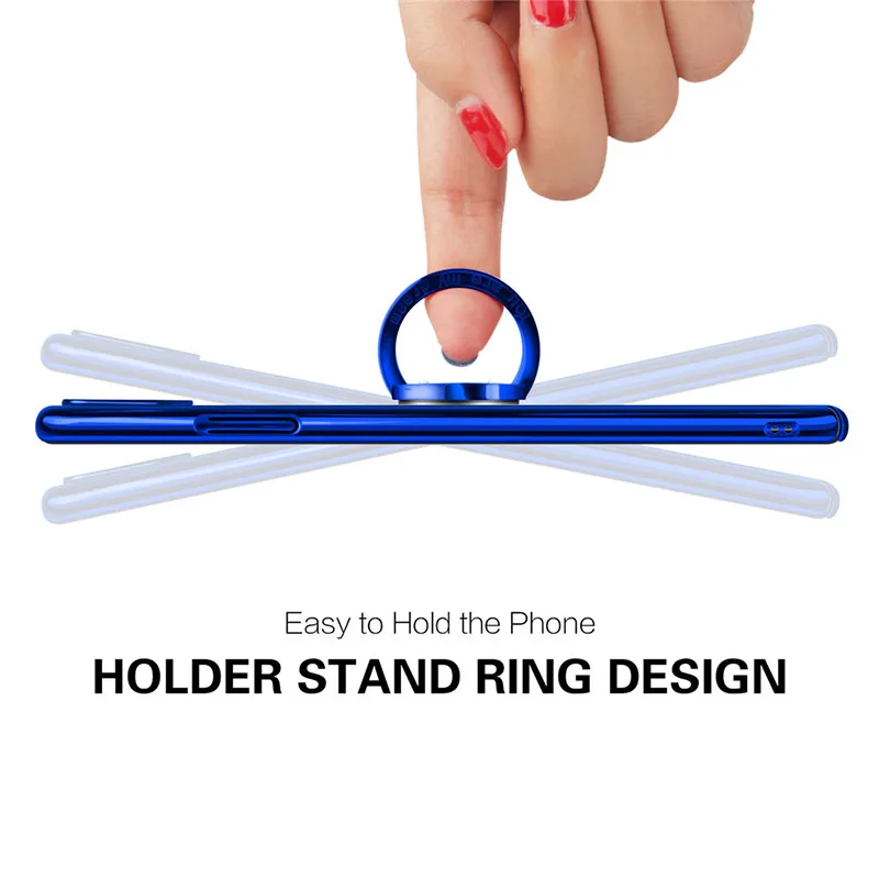 Shockproof For iPhone X XS Max XR 6 7 8 6s Plus Case Slim Plating Clear Transparent Hard PC Cover 360 Magnetic Ring Holder Stand |