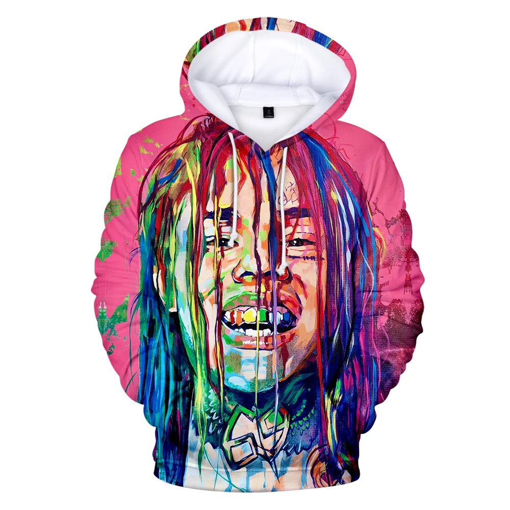 Новинка 2021 классные осенние 3D толстовки 6ix9ine для мужчин и женщин милый стиль