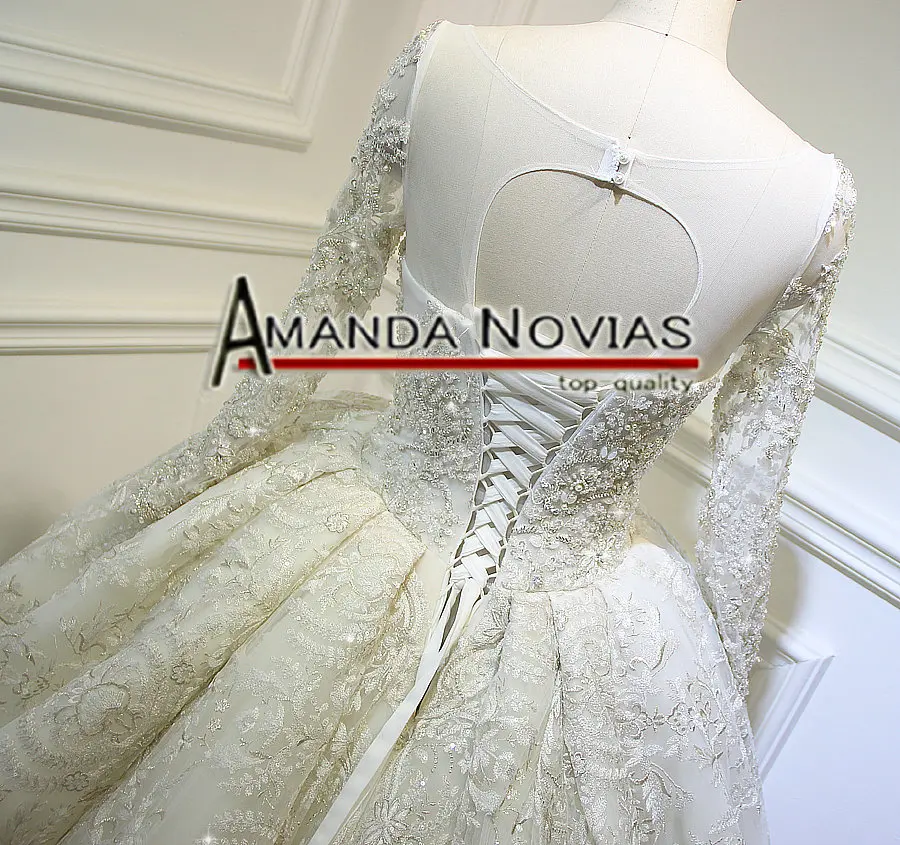 Amanda Novias 2017 New Luxury Full Lace Wedding Dress With Royal Train Bridal | Свадьбы и торжества