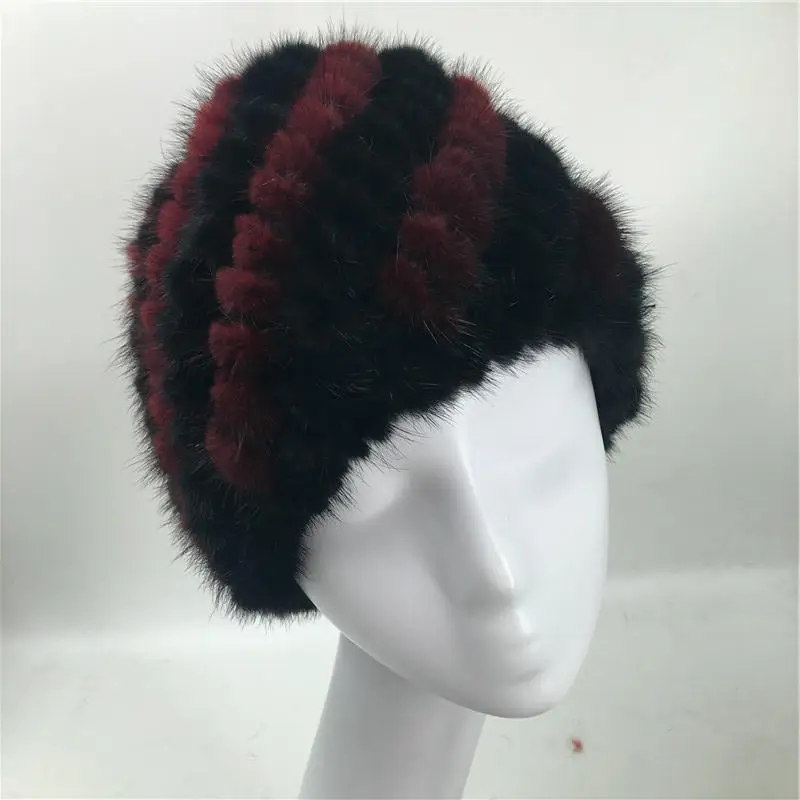 Новинка 2019 вязаная шапка из меха норки новинка зимняя теплая верхняя одежда