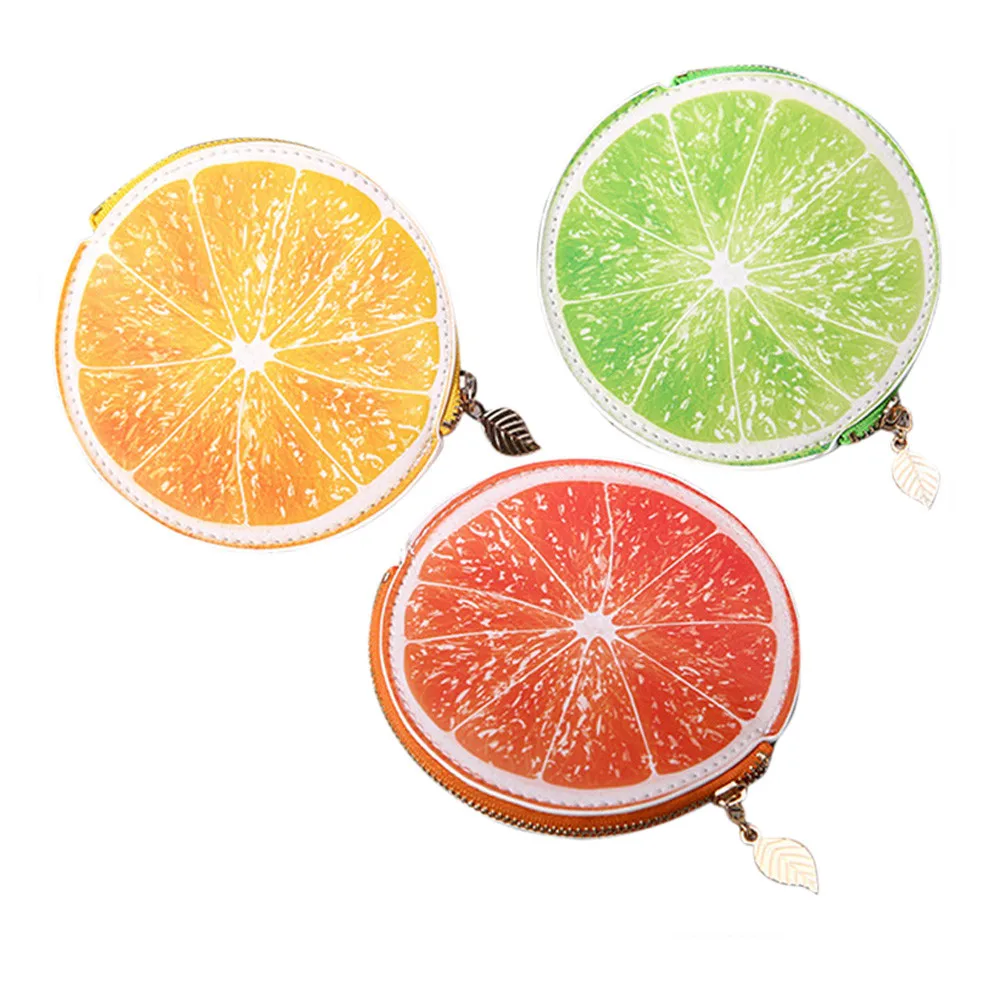 Мини кошелек для карт милый кожаный держатель с лимоном чеков органайзер сумка