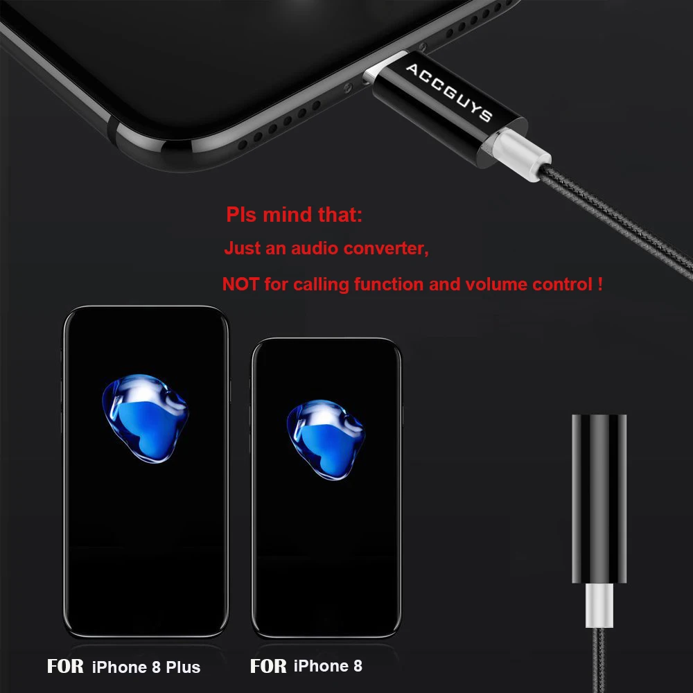 ACCGUYS Удлинительный кабель для наушников адаптер iPhone 5/6/7/8 Plus/X iPad IOS интерфейс 3 5 мм