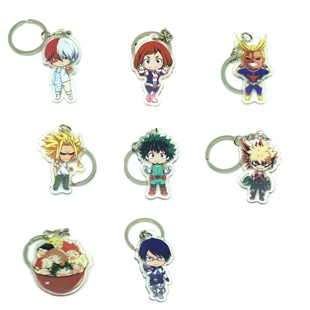 Аниме Keychian Boku no Hero Академия Bakugou Katsuki Iida Tenya Todoroki Shouto брелки с двойным принтом