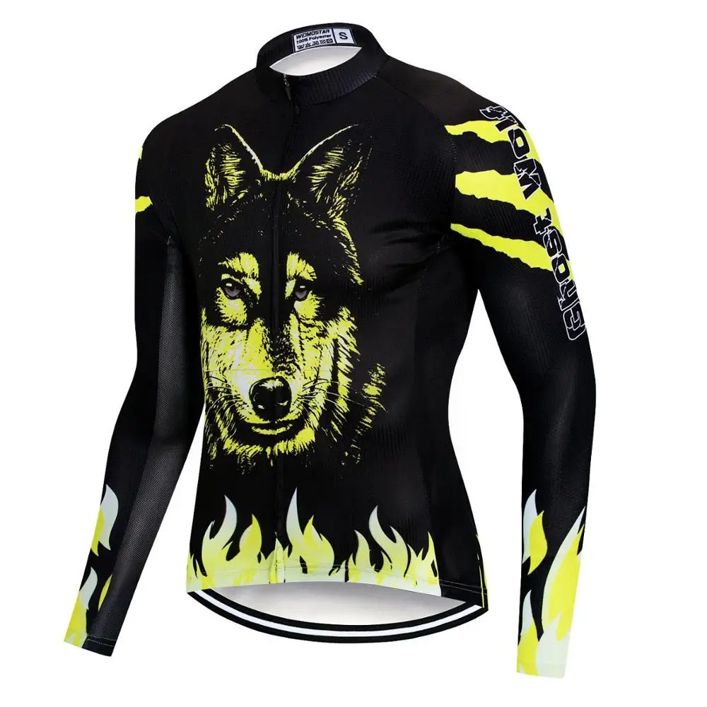 Autumn Long Sleeve Pro Cycling Jerseys MTB Bicycle Clothing Maillot Green hombre Sportswear Mens Bike Clothes | Спорт и развлечения