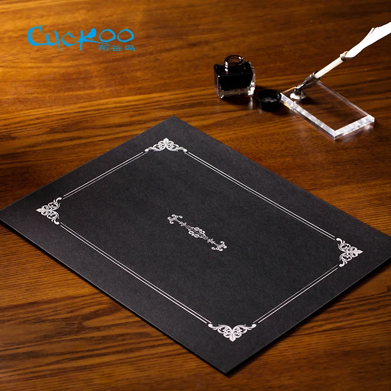 Honor certificate classical retro double line gilding envelope A4 cover letter contract document folder 6 pcs/set | Канцтовары для
