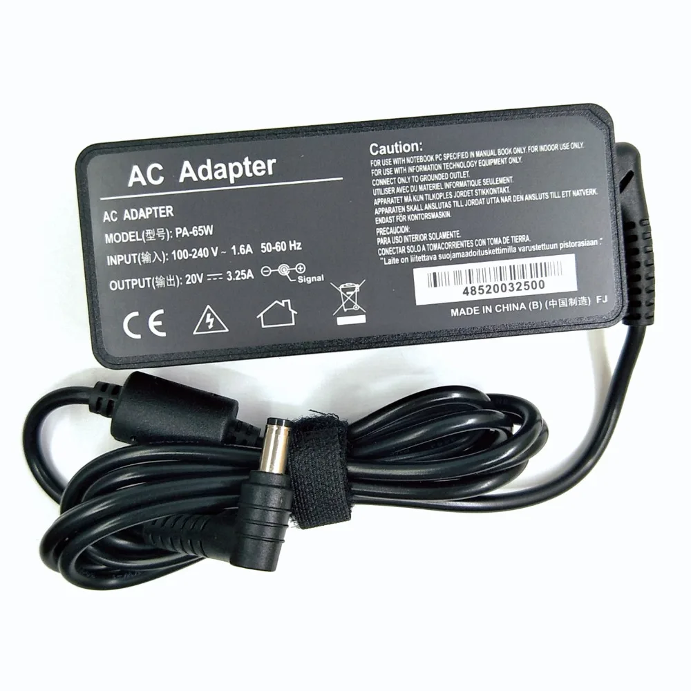 

20V 3.25A DC CONNECTION 5.5*2.5mm AC Power Adapter For Lenovo IBM Z500 B470 B570e B570 G570 G470 Z500 G770 V570 Z400 P500 P500