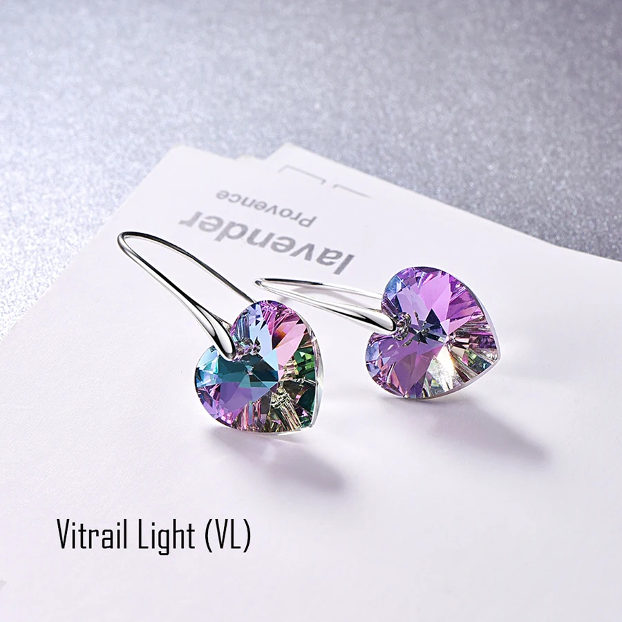 Malanda висячие серьги XILION с кристаллами в виде сердца от Swarovski серебряного цвета, серьги-капли для пирсинга для женщин, ювелирное изделие, подарок для любимой девушки