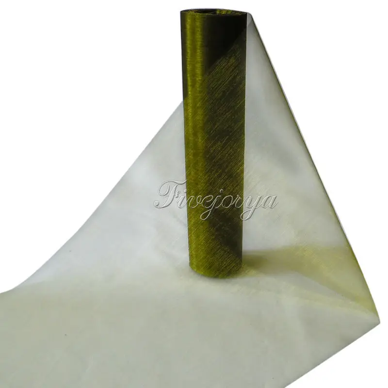 sage green 25 м x 29 см прозрачная органза рулон стула для свадебной вечеринки створки лук настольная дорожка топ стол Swag органза Ткань Материал - Цвет: sage green