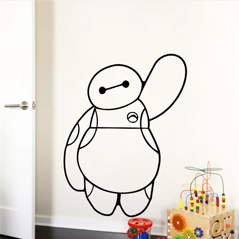 Мультяшные фильмы робот baymax наклейки на стену украшение для дома гостиная