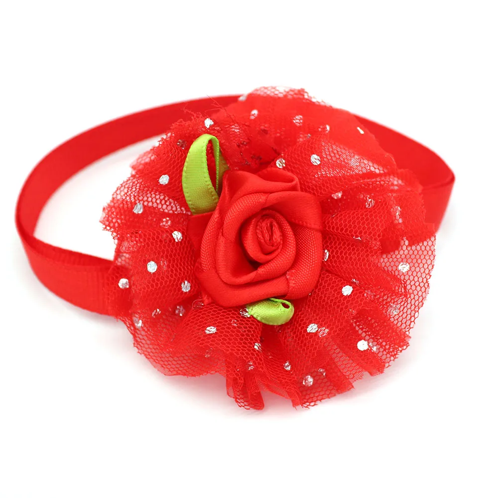 100 шт. собака кошка Bowties Галстуки Sprind принцесса ПЭТ кошка аксессуары Lacr розовый стиль для щенков и кошек Собака галстук-бабочка