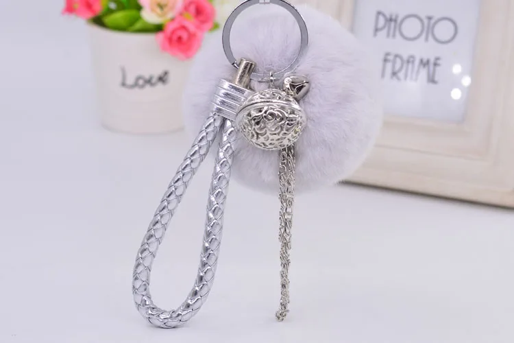 Ручная работа роскошный пушистый помпон из кроличьего меха брелок для женской