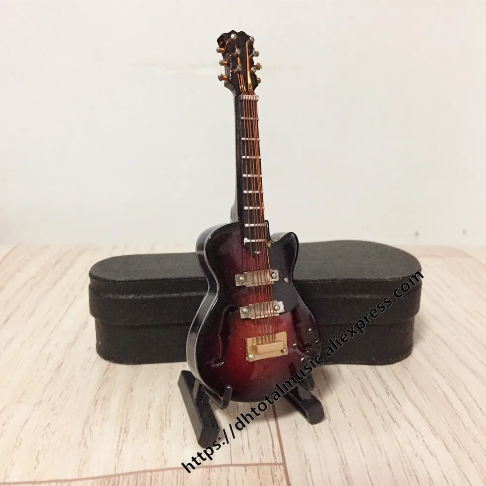 Guitar L-10cm Dh 1/12 Масштаб Кукольный домик Миниатюрный музыкальный инструмент гитара с коробкой для 12го кукольного домика музыкальная комната украшение для экшн-фигурок - Цвет: Guitar L-10cm