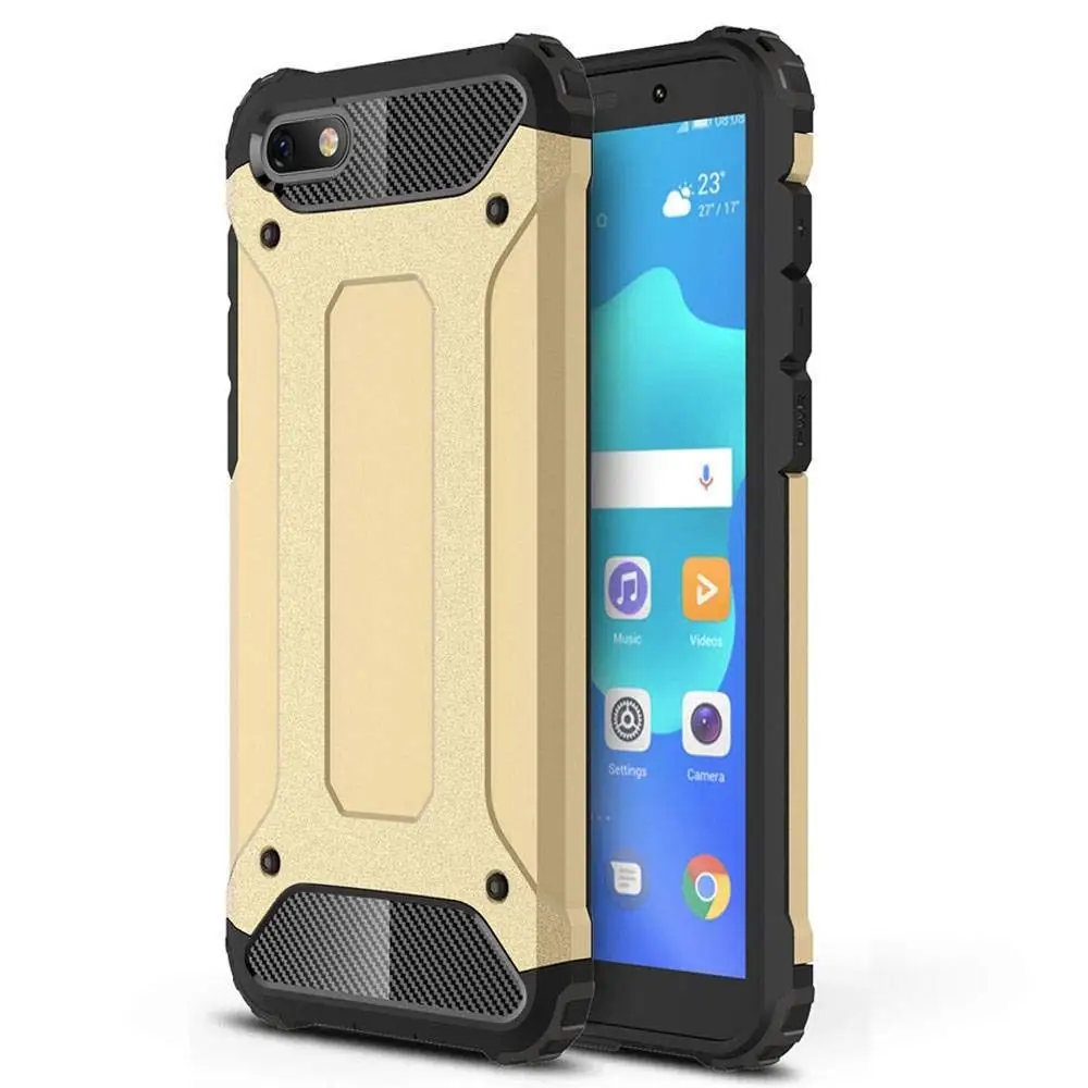 tank case gold Гибридный жесткий чехол для huawei Honor 7A чехол Honor 7A DUA-L22 Силиконовый прочный бампер противоударный чехол для Honor 8A 8S 8X - Цвет: tank case gold