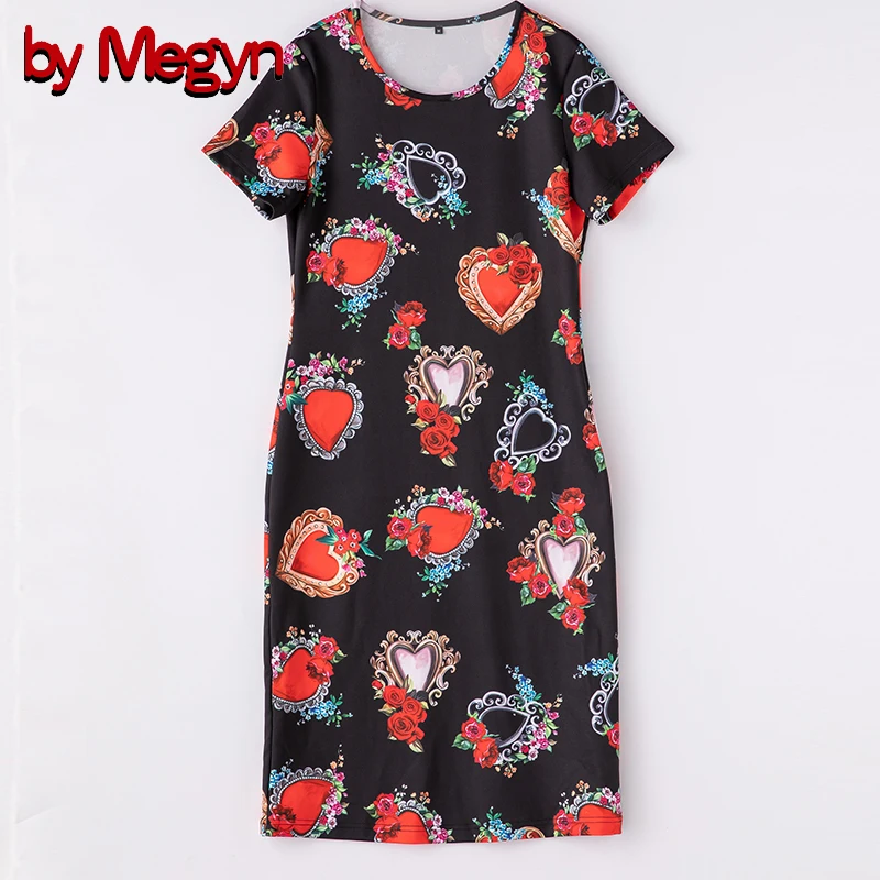 Женское облегающее платье с цветочным принтом от Megyn черное эластичное вечернее