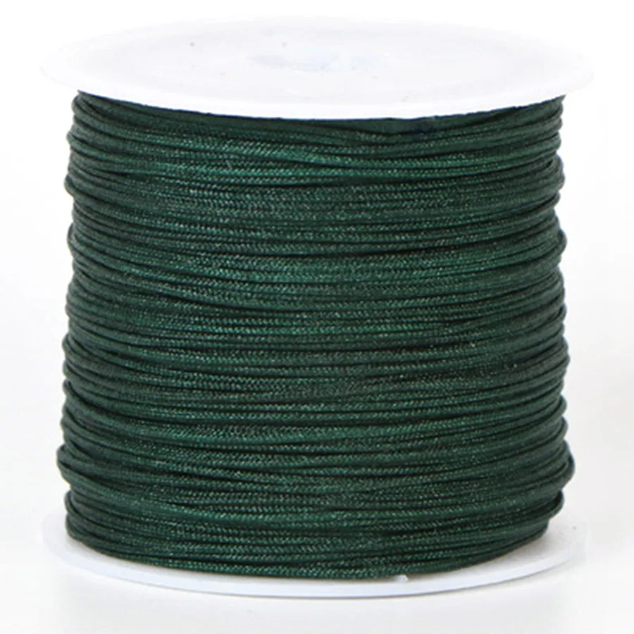 dark green 0,8 мм металлическая пряжа вощеный хлопковый шнур браслет Веревка DIY вощеная нить веревка шнур ремешок Ожерелье Веревка бисер DIY Изготовление ювелирных изделий - Цвет: dark green