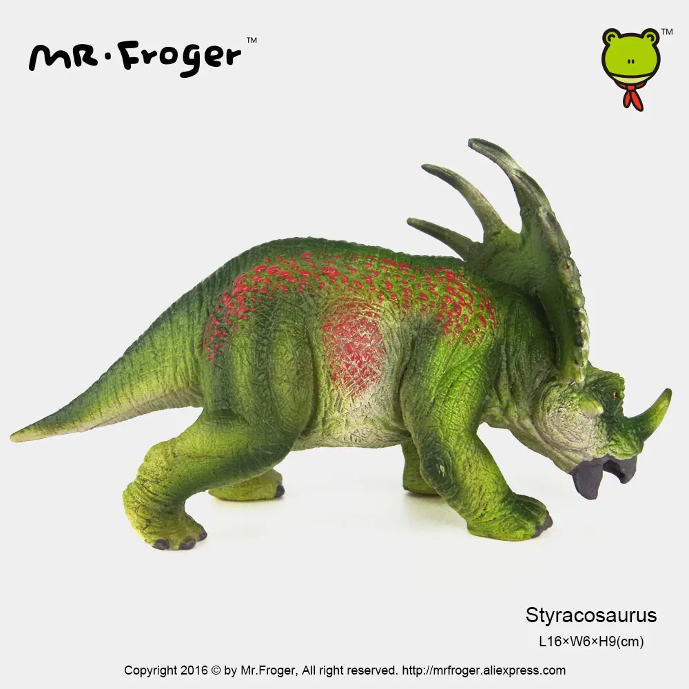 Mr. Froger Styracosaurus динозавр зеленая модель трицератопса ПВХ фигурка доистория