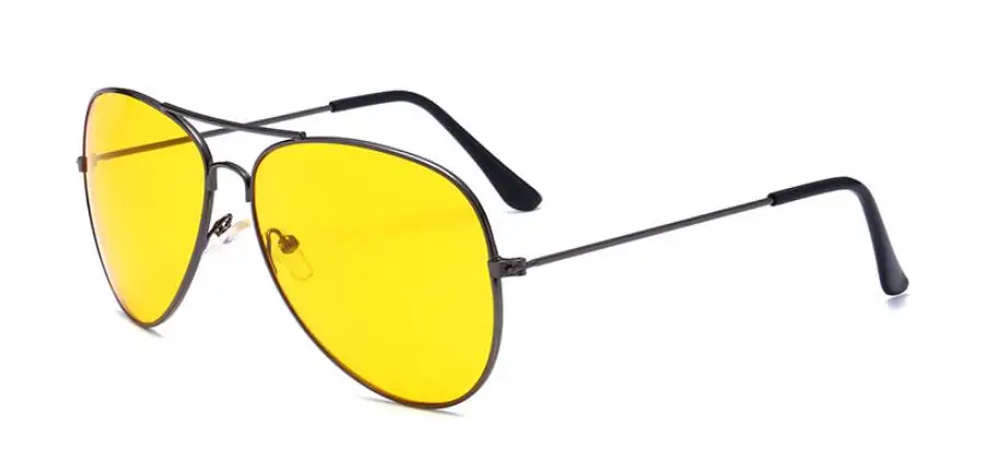 GungrayYellow Aviation Sunglasses Unisex Vintage Pilot Sunglasses Women Brand Design Night Vision Goggles Glasses for Driving Oculos - Цвет линз: GungrayYellow
