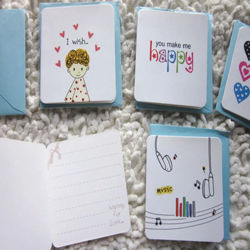Мини открытка Kawaii 168 шт. открытки на день рождения с надписью Love blession праздничный