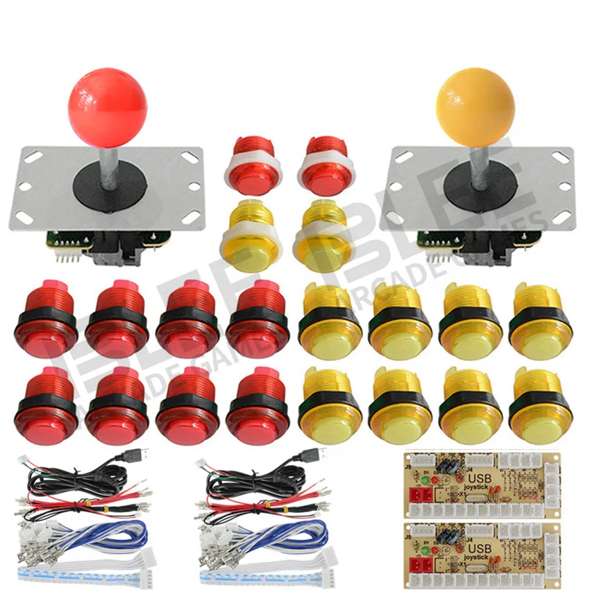 Arcade Joystick DIY Kit Zero Delay USB Encoder To PC Arcade Sanwa Joystick LED Push Buttons For Arcade Mame PC PS3 Android