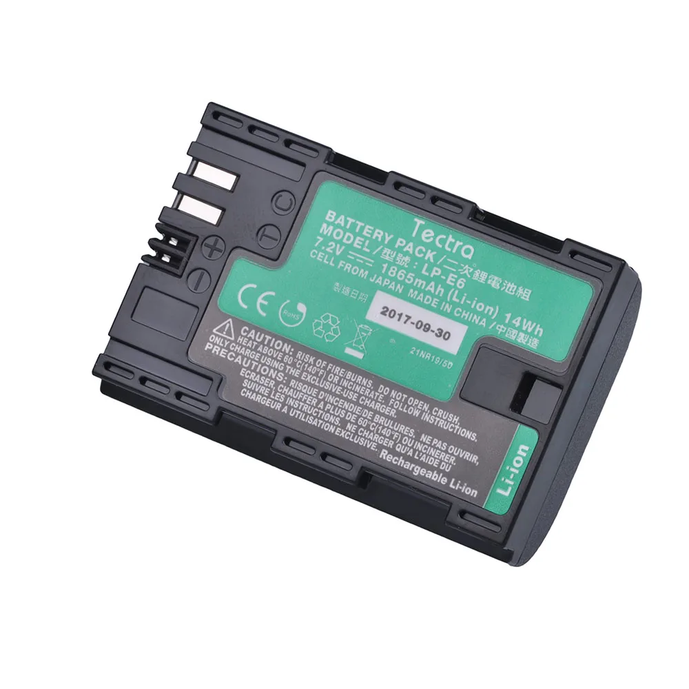 Tectra 3 шт. LP-E6 LP-E6N батарея с высококачественными японскими ячейками + USB двойное