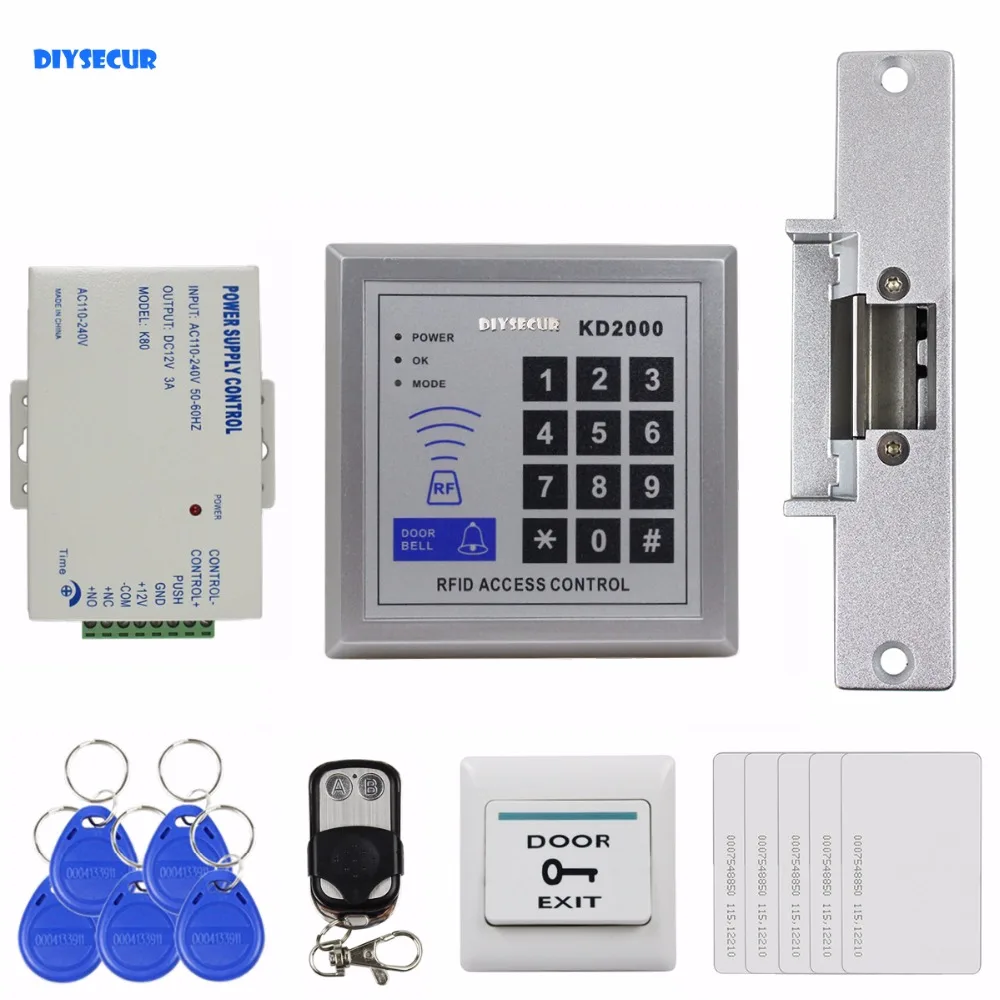 Набор RFID клавиатуры DIYSECUR 125 кГц с блокировкой удара|electric strike lock|strike lockelectric |