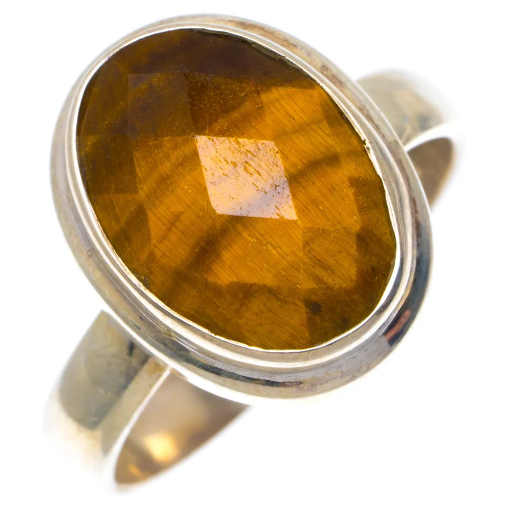 Кольцо из серебра 925 пробы с тигром и натуральным драгоценным камнем уникальный